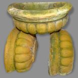 3 terracotta semi-circular garden planters, 43 x 18 x 22cm