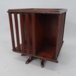 An Antique mahogany table-top revolving bookcase, 38cm x 44cm