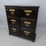 A modern French style 6-drawer wine chest, with applied plaques for Savoie, Bourgogne, Champagne,