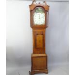 W Prior, Nesfield, an 18th century 30-hour longcase clock, with a 14" arch-top painted dial, in an
