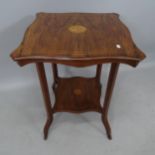 RAY & MILES LIVERPOOL -an early 20th century rosewood and marquetry decorated 2-tier lamp table,