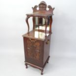 A Victorian mahogany coal purdonium, with raised mirrored back, 37cm x 113cm x 37cm