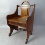 A 19th century Aesthetic mahogany hall chair, in the manner of Richard Bridgens