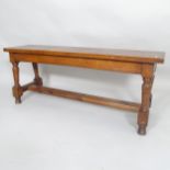 An Antique elm-seated bench, 114 x 46 x 30cm