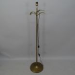 A Heathfield & Company modernist gilt-metal standard lamp, H156cm (WITH THE OPTION TO BUY THE