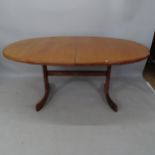 A mid-century G Plan oval extending dining table, 165 extending to 210cm x 72 x 107cm