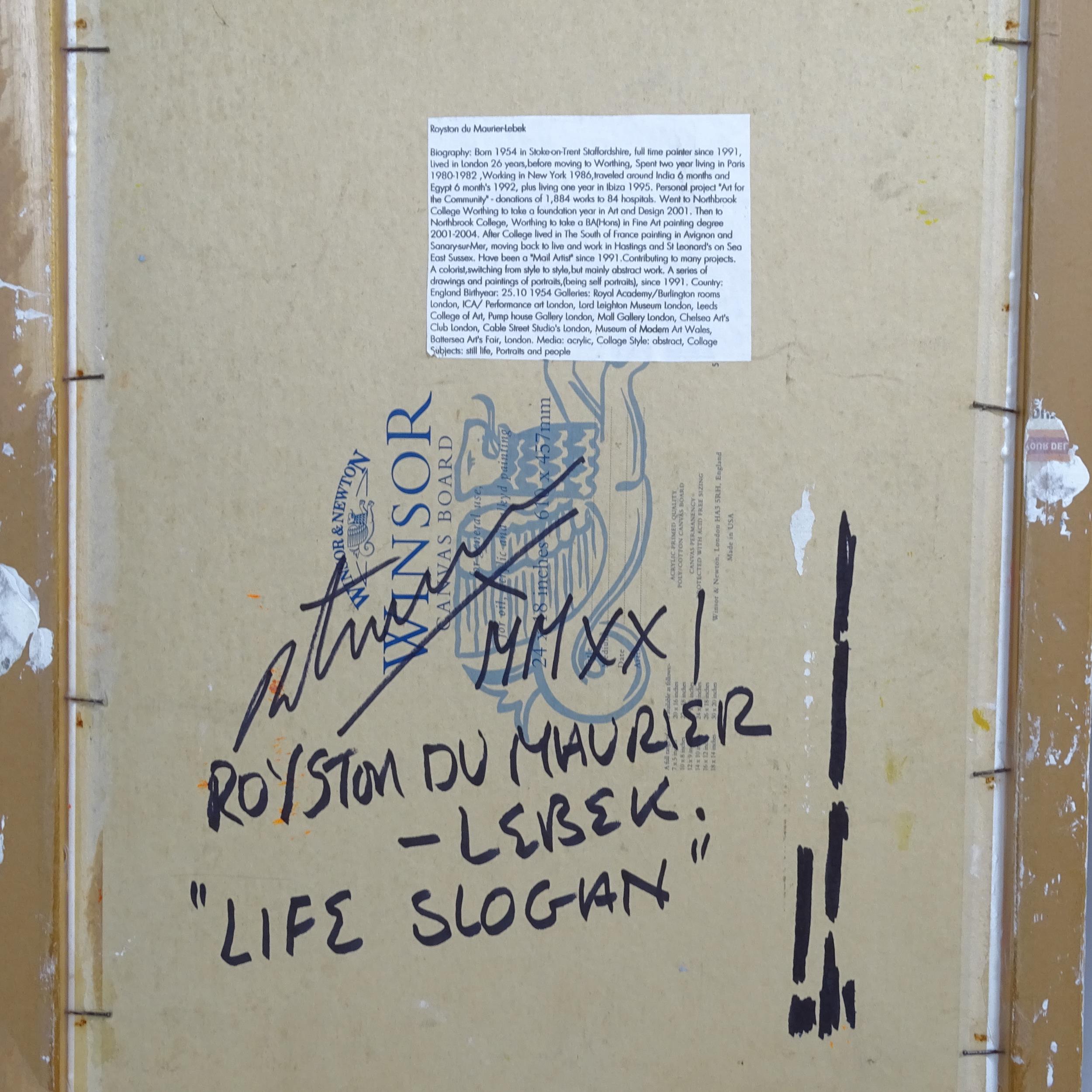 Royston Du Maurier Lebek, oil on board, "life slogan", 68cm x 53cm - Bild 2 aus 2