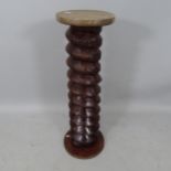 A French elm spiral turned column, 27 x 86cm