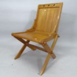 An oak Glastonbury style chair, 60cm x 89cm x 60cm