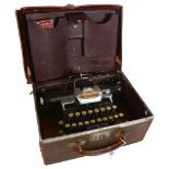 BLICKENSDERFER - a Blick featherweight aluminium typewriter, in suitcase with original instruction