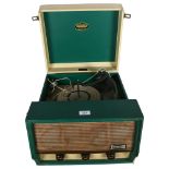 A Vintage 1960s Dansette Conquest Auto record player, with front speaker and articulated