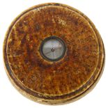 A Chinese wooden-cased celestial calendar compass, diameter 10cm