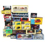 A quantity of Corgi, Oxford Diecast, Vanguards etc diecast vehicles, all boxed or in display