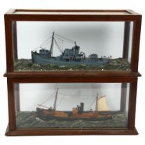 A pair of mid-century scratch-built Aberdeen Escort Trawlers, including H.M.T. "Agnes H Wetherly",