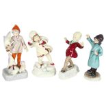 A set of 4 Royal Worcester Months of the Year children figures - December, February, January and