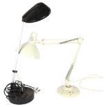 A Vintage anglepoise desk lamp, and a modern chrome anglepoise desk lamp