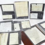 A collection of Victorian letters, some with seals and postmarks, including an Application to the