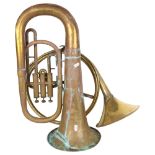 J.R. Lafleur & Sons Ltd - an antique copper tuba, serial number 204071, and a copper french horn.