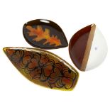 Poole Pottery Aegean dish with oak leaf design, 30cm, and 2 other Poole plates