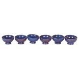 MOORCROFT - a set of 6 miniature lustre footed bowls, diameter 5.5cm, height 3cm