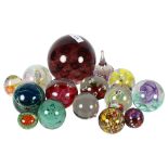 A collection of paperweights including 3 Caithness and a Mdina, tallest 15cm