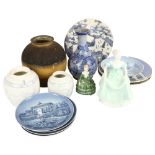 Royal Doulton and Coalport figures, Christmas plates, vases etc