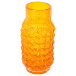 A Whitefriars tangerine textured vase, height 18cm In good condition