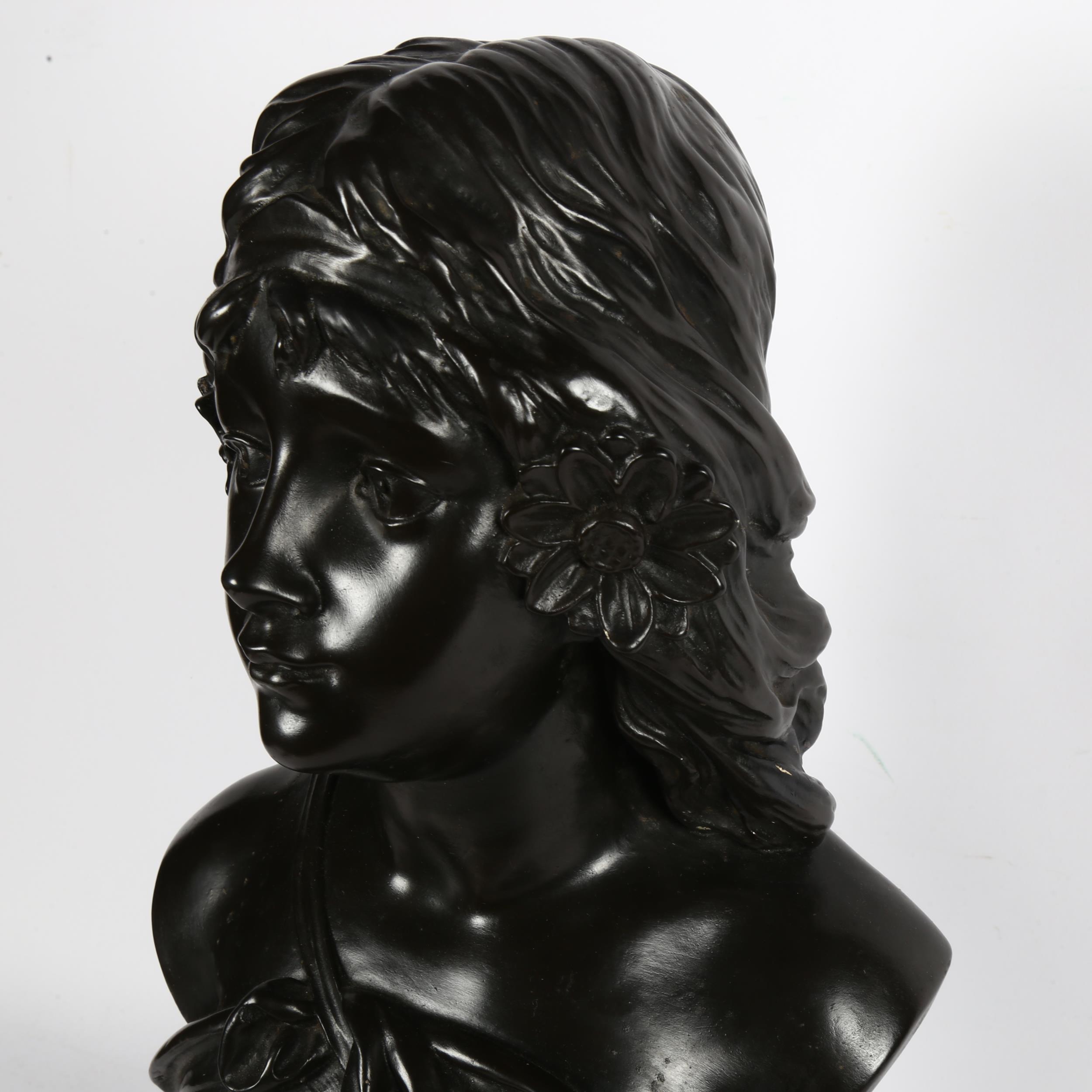 A composition bust of a girl, 47cm - Image 2 of 2