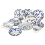 A quantity of Mintons Delft, including a teapot and tea cups and bowls, with Oriental decoration