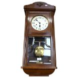 An oak-cased 8-day wall clock, height 74cm