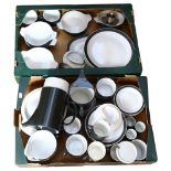A large quantity of Poole 2-tone grey and white tea and dinnerware (2 boxfuls)