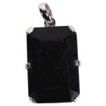 A large modern sapphire pendant, height 54.3mm