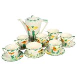 Art Deco Myott's coffee set with painted floral design