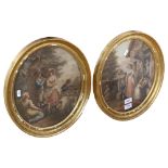 A pair of gilt-framed Bartolozzi type prints, 19th century scenes, height 38cm