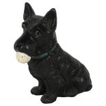 A Vintage Sylvac black Scottie dog with golf ball, no. 1209, 28.5cm