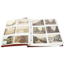An interesting postcard album containing 316 Vintage and later postcards, depicting scenes of