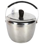 NILS JOHAN, Sweden, a stainless seel 1950s' "Is-Sissi" ice bucket, with insullated liner, height