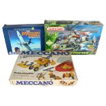 A Vintage Meccano construction set, Meccano action troopers power commando boxed set, and the