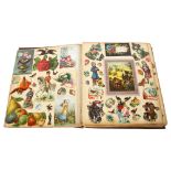 A Victorian scrapbook, with 27 full pages of various cards etc