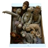 A collection of 12 soft Plush monkeys, including 4 jointed etc