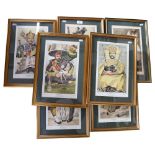 A set of 7 framed Vintage Vanity Fair prints "Sovereigns", height 45cm overall
