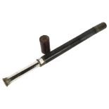 Negretti & Zambra nickel plate and leather-covered single-draw telescope, dated 1891, length