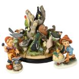 Danbury Mint Birds of the Forest display by Bob Hersey, on revolving stand, height 27cm, and 2