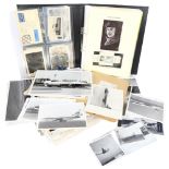 A collection of aviation photographs and ephemera, including various photographs of British