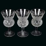 A set of 3 Edinburgh Crystal Thistle goblets, height 13cm