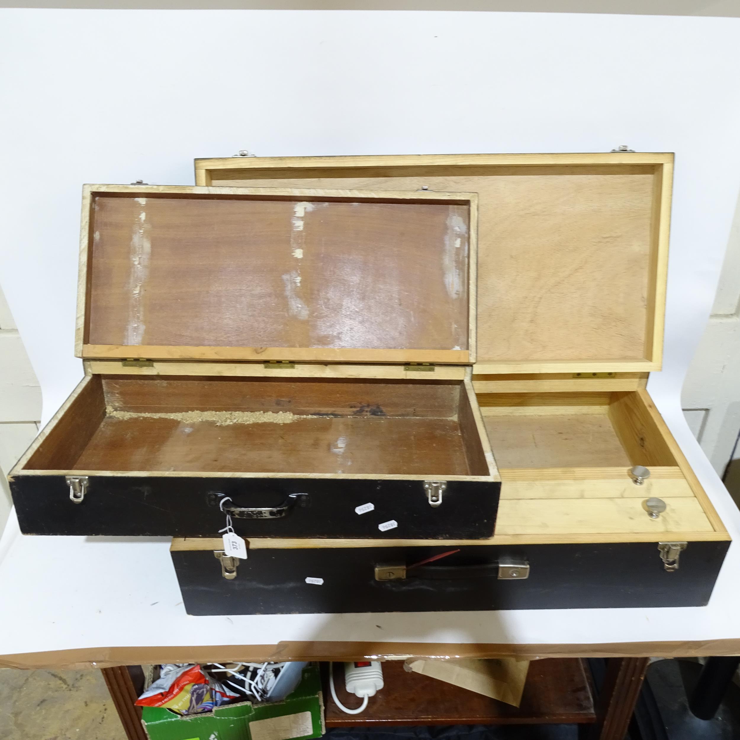 2 Vintage carpenter's/joiner's toolboxes, no tools included, largest L80cm, H20cm, W50cm - Bild 4 aus 4