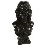 A composition bust of a girl, 47cm