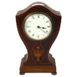 An Edwardian inlaid mantel clock, height 24cm