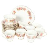 Colclough "Wayside", part tea service, including 1 large serving plate, tea plates, cups and saucers