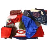 A Vintage silk scarf "Society" by Burberrys, a blue Liberty's silk scarf, and various other scarves